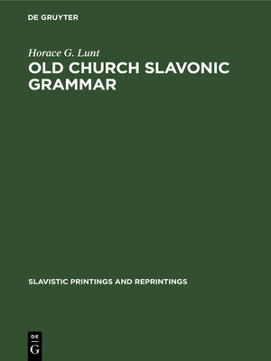 cover image of Old Church Slavonic grammar